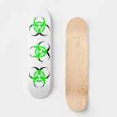 Biologische Biogefährdung Symbol grün und schwarz Skateboard (Vorderseite)