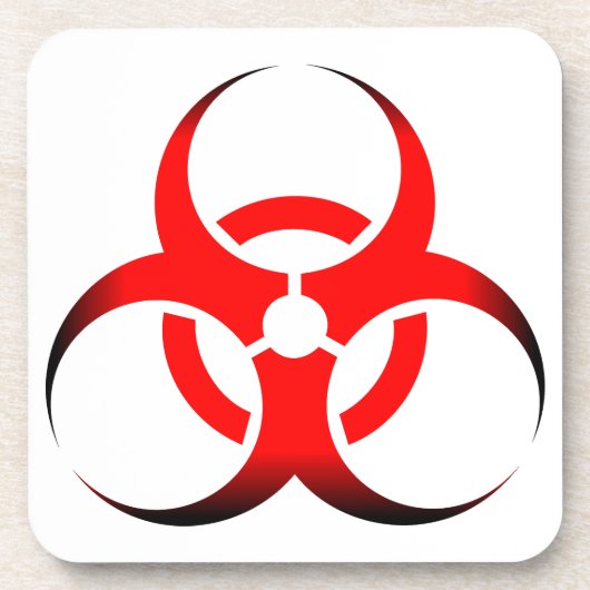 Biologische Biogefährdung Symbol rot und schwarz Getränkeuntersetzer (Vorderseite)
