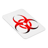 Biologische Biogefährdung Symbol rot und schwarz Magnet (Rechte Seite)