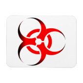 Biologische Biogefährdung Symbol rot und schwarz Magnet (Horizontal)