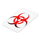 Biologische Biogefährdung Symbol rot und schwarz Magnet (Linke Seite)