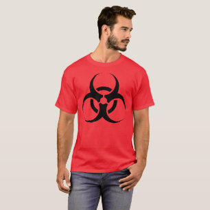 Biologische Biogefährdung Symbol schwarz auf rot T-Shirt