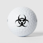 Biologische Biogefährdung Symbol schwarz Golfball (Vorderseite)
