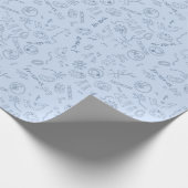 Biologische Diagramme zeichnen blau auf Geschenkpapier (Ecke)