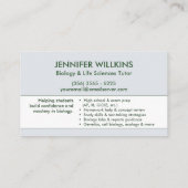 Biologische naturwissenschaftliche Unterrichtsdien Visitenkarte (Rückseite)