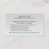 Biologische naturwissenschaftliche Unterrichtsdien Visitenkarte (Rückseite)