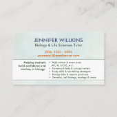 Biologische naturwissenschaftliche Unterrichtsdien Visitenkarte (Rückseite)