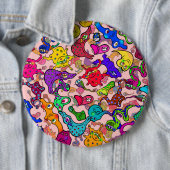 Biologischer Allergie-Ausbruch-Gekritzel-Cartoon Button (Beispiel)