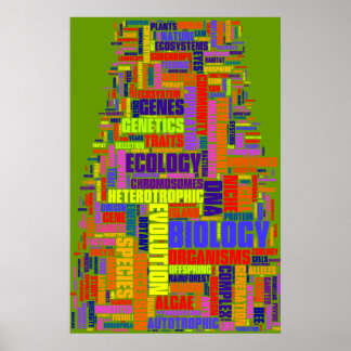Biologisches Wort Nr. 1 Lebhaftes Grün Poster