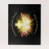 Biologisches Zitat mit Händen, die Cross halten Puzzle (Vertikal)