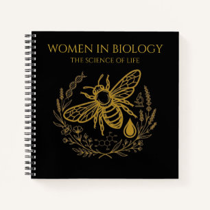 Biology Bee & Golden DNA Quadratheft Notizblock