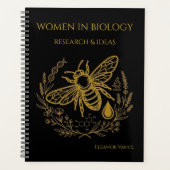 Biology Bee Golden DNA Spiral | Academic Planner Planer (Vorderseite)