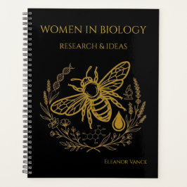 Biology Bee Golden DNA Spiral | Academic Planner Planer