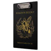 Biology Bee & Golden DNA Spiral Notebook Klemmbrett (Links)