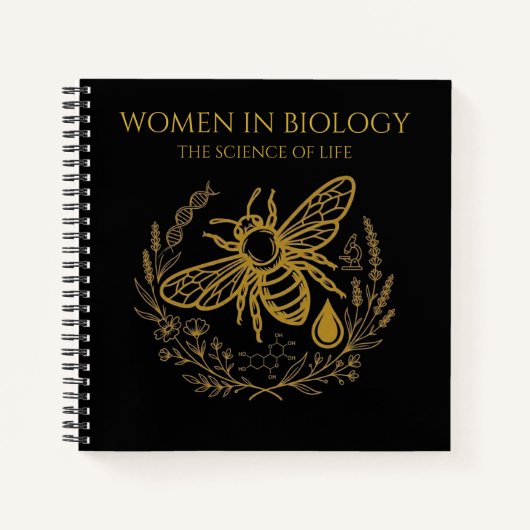 Biology Bee & Golden DNA Square Notebook Notizblock (Vorderseite)