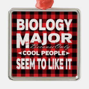 Biology College Major Student Red Plaid Ornament Aus Metall