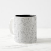 Biology diagram pattern black grey zweifarbige tasse (Vorderseite Links)