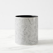 Biology diagram pattern black grey zweifarbige tasse (Mittel)