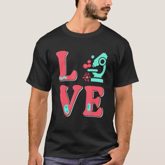 Biology Love Biologist Microscope Microbiology T-Shirt (Vorderseite)