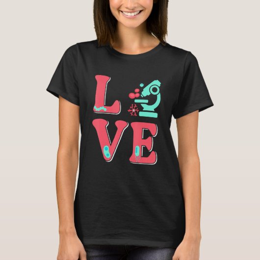 Biology Love Biologist Microscope Microbiology T-Shirt (Vorderseite)