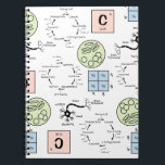 Biology Science Teacher Pattern Genetics Cell Geek Notizblock<br><div class="desc">Life science themed design with Punnett Squares,  Kreb's Cycle diagrams,  carbon elements,  bacteria cells under the microscope,  and neurons. Great for teachers and biology majors.</div>