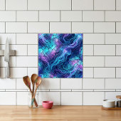 Bioluminescent Jellyfish Mosaic Blue Purple  Fliese