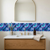 Bioluminescent Jellyfish Mosaic Blue Purple  Fliese