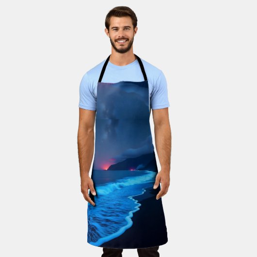 Bioluminescent Night Coast Apron Schürze (Getragen)