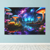 Biolumineszente Alien Pilze auf einem fernen Plane Leinwanddruck (Insitu (Holzboden))