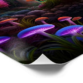 Biolumineszente Alien Pilze auf einem fernen Plane Poster (Ecke)