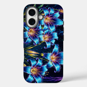 Biolumineszente Blume Nachtgartenillustrierung iPhone 16 Hülle