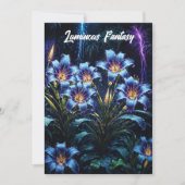 Biolumineszente Blume Nachtgartenillustrierung Einladung (Vorderseite)