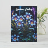 Biolumineszente Blume Nachtgartenillustrierung Einladung (Stehend Vorderseite)