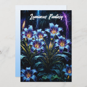 Biolumineszente Blume Nachtgartenillustrierung Einladung