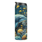 Biolumineszente Dolphin Coral Reef Thermosbecher (Nach rechts gedreht)