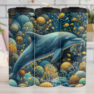 Biolumineszente Dolphin Coral Reef Thermosbecher