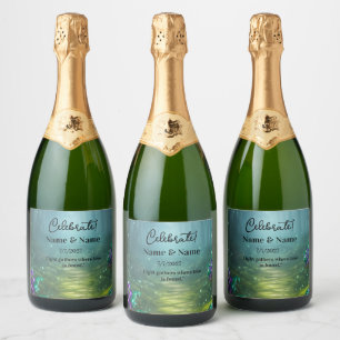 Biolumineszente Hochzeitskollektion Eleganz Schaumweinetikett
