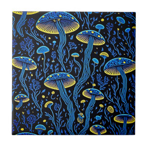 Biolumineszente Neon-Pilz-Keramikfliese Fliese
