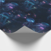 Biolumineszente Quallen Ozean Wiederholungsmuster Geschenkpapier (Ecke)