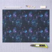 Biolumineszente Quallen Ozean Wiederholungsmuster Seidenpapier (Handwerk)