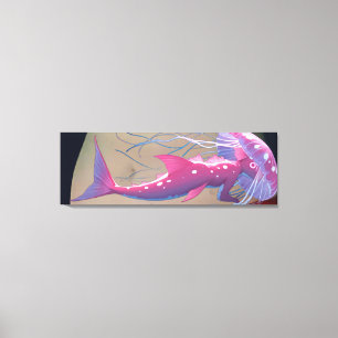 Biolumineszente rosa Quallen-Fisch-Hybride Leinwanddruck