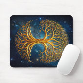 Biolumineszenter Blaue Kosmische Baum Des Lebens M Mousepad (Mit Mouse)