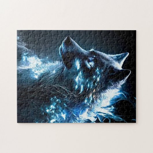 Biolumineszenter Wolf Puzzle (Horizontal)