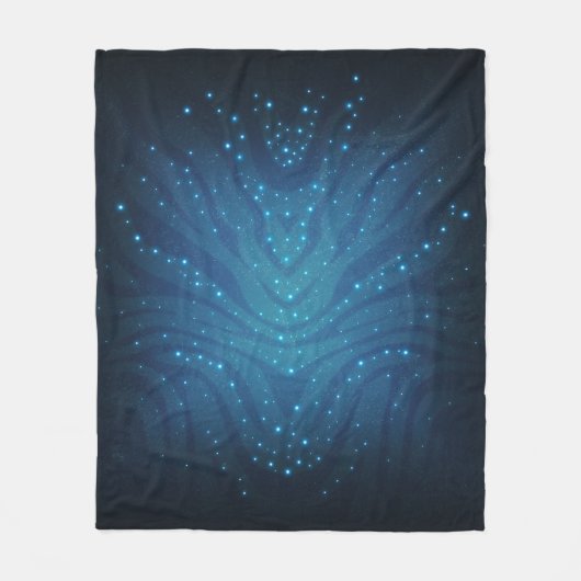 Biolumineszentes Blaues Alien-Haut-Muster - Avatar Fleecedecke (Vorderseite)
