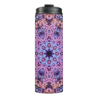 Biolumineszenz Mandala in Lila Hues Thermosbecher