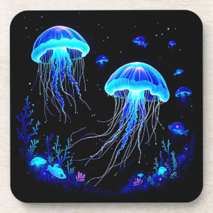 Biolumineszenz Qualle Traum Getränkeuntersetzer