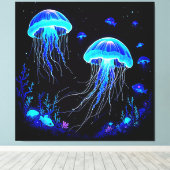 Biolumineszenz Qualle Traum Leinwanddruck (Insitu (Holzboden))