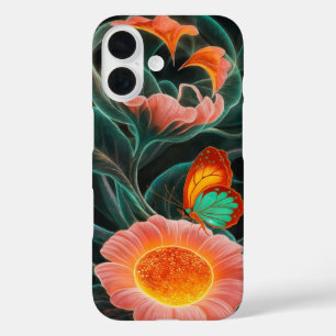 Biolumineszierendes Blut: Ein lebendiges, blumenge iPhone 16 Hülle