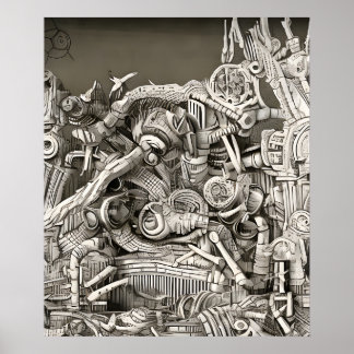 Biomechanical city poster