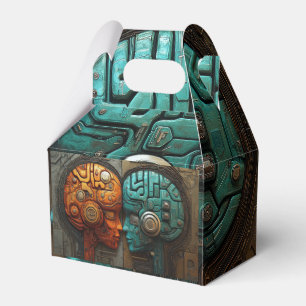 Biomechanische Cyberpunk-Androiden-Paar-Kunst Geschenkschachtel